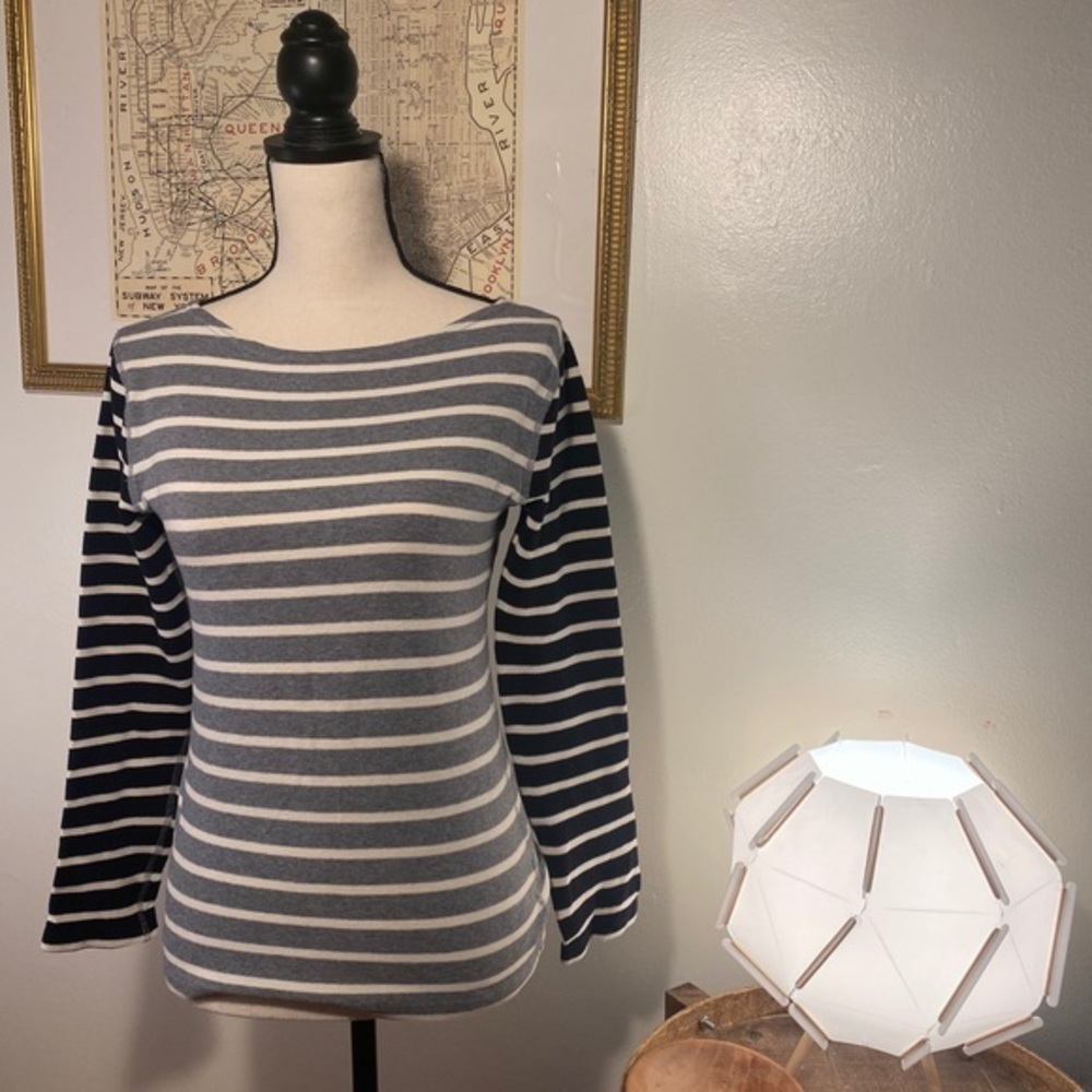 J. Crew Waffle Knit Mixed Color Striped Top